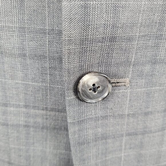 Joseph Abboud Guabello Grey 100% Wool Check Blazer Sport Coat USA Made Size 46S - Picture 10 of 16